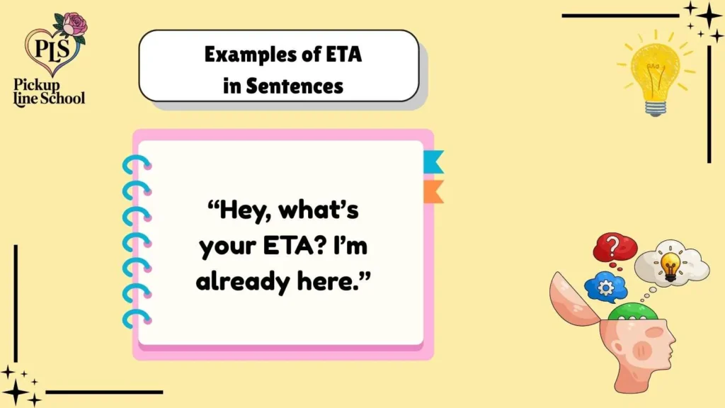 Examples of ETA in Sentences