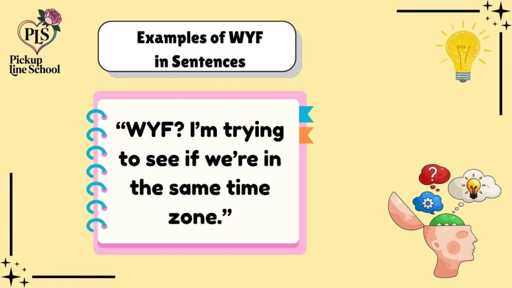 Examples of WYF in Sentences