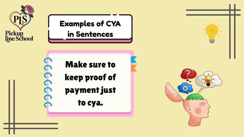 Examples of CYA in Sentences