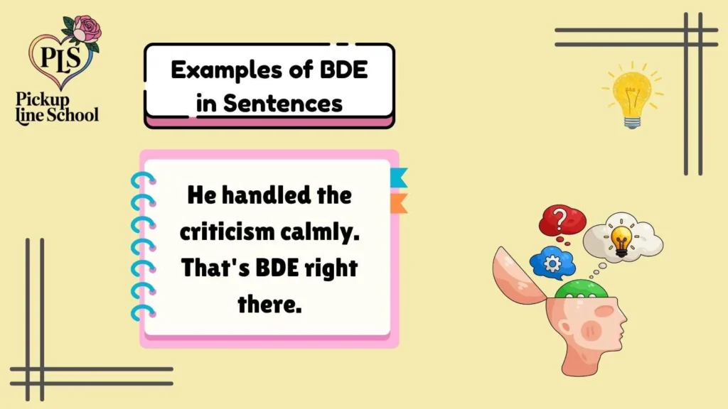 Examples of BDE in Sentences